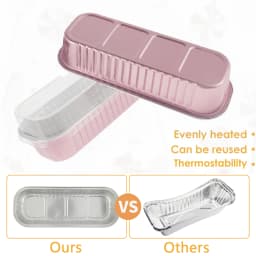 50Set Mini Loaf Pans with Lids and Spoons 6.8oz Rectangle Aluminum Foil Baking Pan Mini Bread Container Heat-Resistant Cake Pans