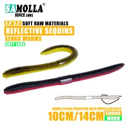 10cm/14cm 10/15pcs/bag Soft Bait Senko Worm Wacky Stick Worm Baits Leurre Souple Wobblers For All Fish Pesca Bass Fishing Lure