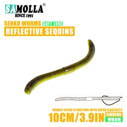 10cm/14cm 10/15pcs/bag Soft Bait Senko Worm Wacky Stick Worm Baits Leurre Souple Wobblers For All Fish Pesca Bass Fishing Lure