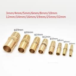 Brass connector Pipe pipe connector 3mm 4mm 5mm 6mm 8mm 10mm 12mm 14mm 16mm 19mm pipes hose connector