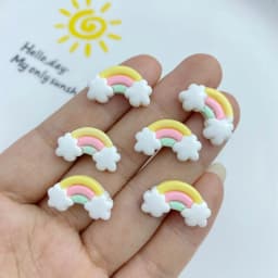 30Pcs New Cute Resin Mini Colorful Rainbow Series Flat Back Free Shipping Manicure Parts Embellishments For Hair Bows Accessorie