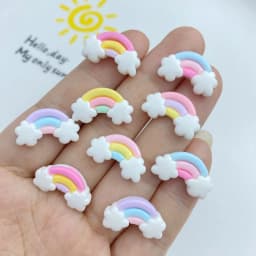 30Pcs New Cute Resin Mini Colorful Rainbow Series Flat Back Free Shipping Manicure Parts Embellishments For Hair Bows Accessorie
