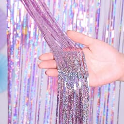 2M Glitter Pink Metallic Foil Tinsel Curtain Backdrop Birthday Wedding Bridal Shower Bachelorette Party Decor Adult Anniversary