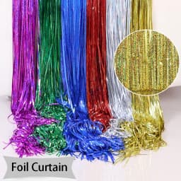 2M Glitter Pink Metallic Foil Tinsel Curtain Backdrop Birthday Wedding Bridal Shower Bachelorette Party Decor Adult Anniversary