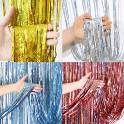 2M Glitter Pink Metallic Foil Tinsel Curtain Backdrop Birthday Wedding Bridal Shower Bachelorette Party Decor Adult Anniversary