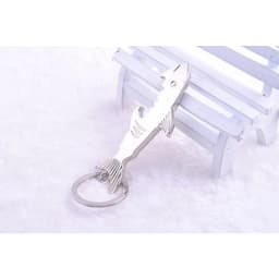 Shark Shaped Bottle Opener Keychain Shaped Zinc Alloy Silver Color Key Ring Beer Bottle Opener Unique Creative Gift Bar Tools