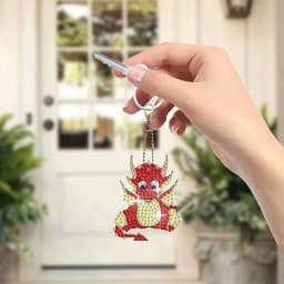 6pcs Diamond Art Set Acrylic Double Sided DIY Full Diamond Small Dinosaur Small Pendant Hand Mosaic Painting Keychain Decoration