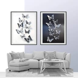 18Pcs Black White Butterfly Wall Stickers Decor 3D Removable Glitter Butterflies Home Decoration Wedding Living Room Ornaments