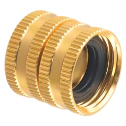 Two-Way Female Connector Solid Brass Garden Hose Adapter 3/4 Female-To-Female Hose Adapter For Garden Watering Irrigation
