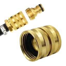 Two-Way Female Connector Solid Brass Garden Hose Adapter 3/4 Female-To-Female Hose Adapter For Garden Watering Irrigation