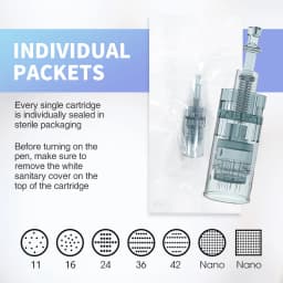 Dr Pen Ultima M8 Replaceable 0.25mm Cartridges for Derma Pen Tip 11/16/24/36/42Pin/Nano/3D/5D Round MTS Skin Kit