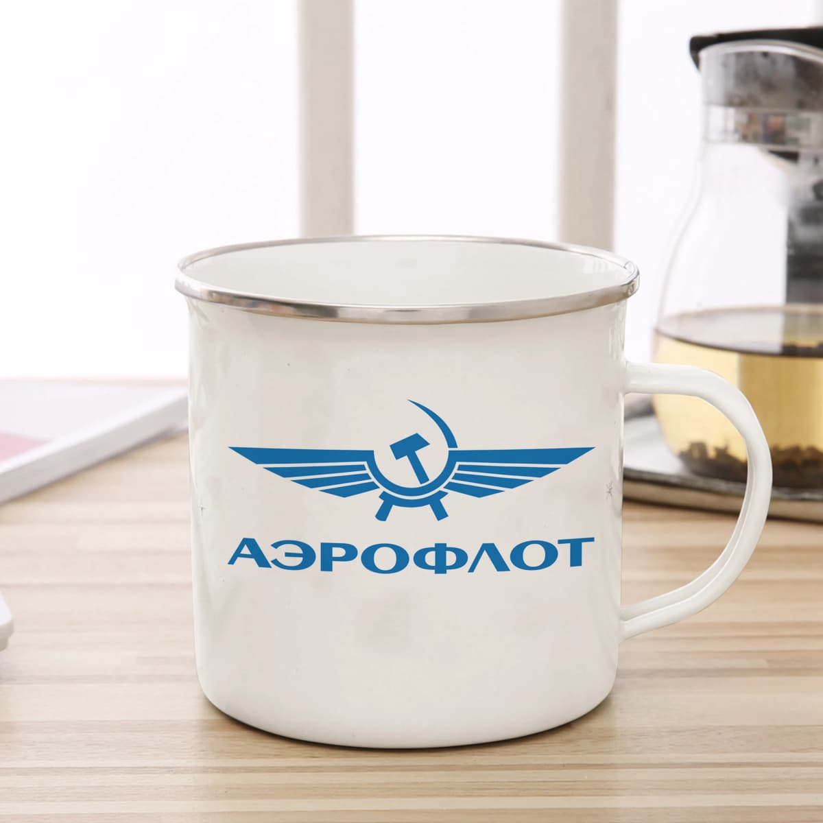 Aeroflot Russian Airlines Coffee Cup Enamel Cup Mug Tea Milk Beer Cup Funny Unique Gift Fans Commemoration