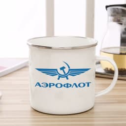 Aeroflot Russian Airlines Coffee Cup Enamel Cup Mug Tea Milk Beer Cup Funny Unique Gift Fans Commemoration