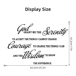 1pc English"God Grant Me The Serenity "Art Text Wall Stickers for Bedroom Children's Room Decor Living Room Decoration Wall Art