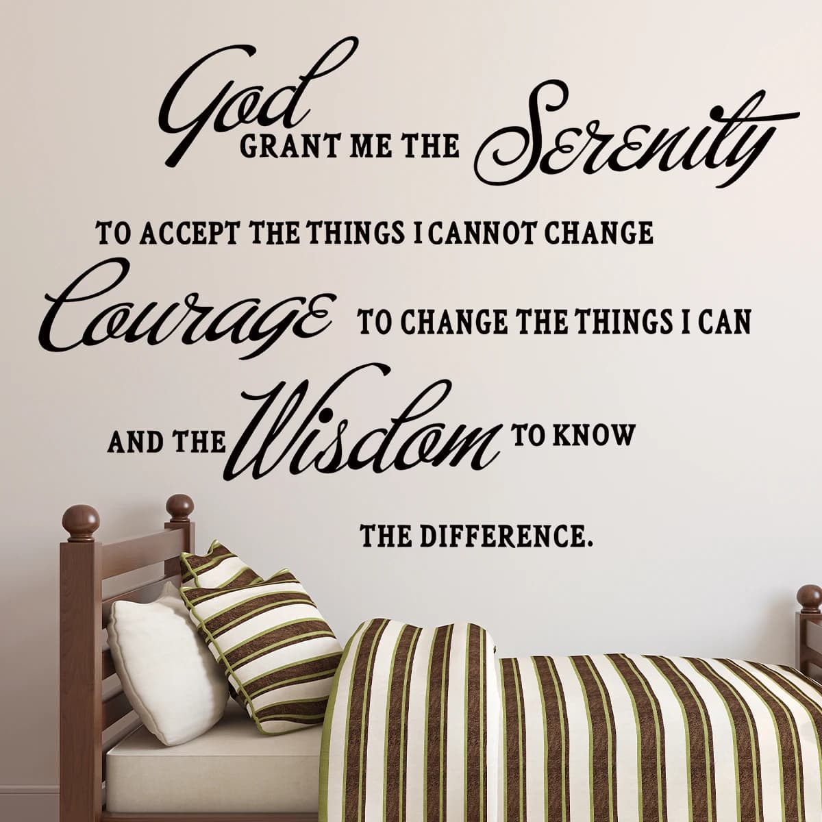 1pc English"God Grant Me The Serenity "Art Text Wall Stickers for Bedroom Children's Room Decor Living Room Decoration Wall Art