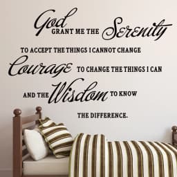 1pc English"God Grant Me The Serenity "Art Text Wall Stickers for Bedroom Children's Room Decor Living Room Decoration Wall Art