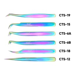 VETUS Original New CTS Series Colorful Tweezers for Eyelash Extensions Stainless Steel Hyper Fine Tip Anti Static ESD Tweezers
