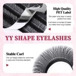 FADVAN YY Shape Eyelashes Extension 0.05/0.07 Soft Premium False Eyelashes individual Makeup Black Crisscross Beauty