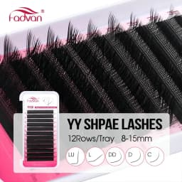 FADVAN YY Shape Eyelashes Extension 0.05/0.07 Soft Premium False Eyelashes individual Makeup Black Crisscross Beauty