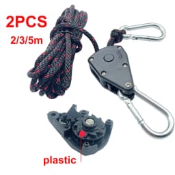 4mm Camping Tent Tie Down Rope Tightener Fastening Pulley Ratchet Hangers Awning Rope Hook Canopy Buckle Rope Tightening Tool