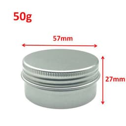 10Pcs 5g 10g 15g 20g 30g 50g Empty Silver Aluminum Tins Cans Screw Top Round Candle Spice Tins Cans with Screw Lid Containers