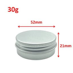 10Pcs 5g 10g 15g 20g 30g 50g Empty Silver Aluminum Tins Cans Screw Top Round Candle Spice Tins Cans with Screw Lid Containers