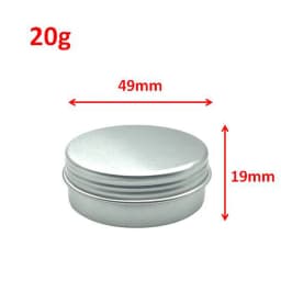 10Pcs 5g 10g 15g 20g 30g 50g Empty Silver Aluminum Tins Cans Screw Top Round Candle Spice Tins Cans with Screw Lid Containers