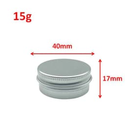 10Pcs 5g 10g 15g 20g 30g 50g Empty Silver Aluminum Tins Cans Screw Top Round Candle Spice Tins Cans with Screw Lid Containers