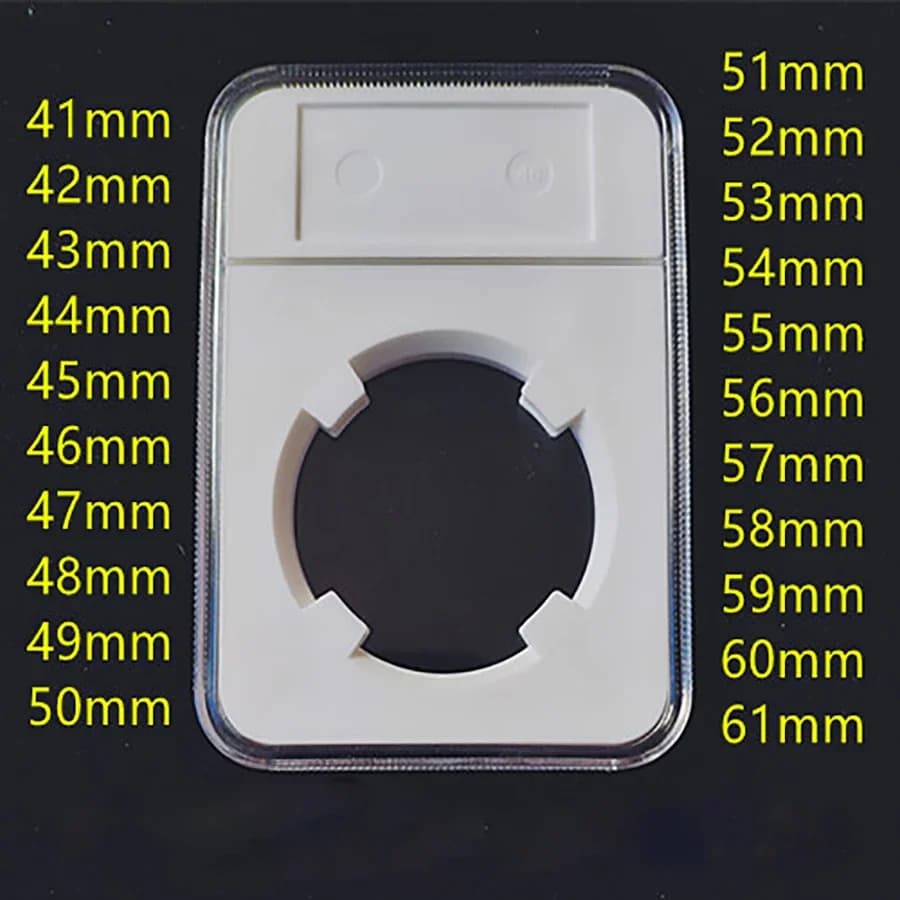 Big size 41-61mm Transparent Plastic Coin Holder Professional Coin Display Slab Grade Coins Storage Case Organizater case