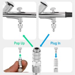 JOYSTAR Airbrush Quick Disconnect Coupler Release Fitting Adapter Kit with 5 pcs 1/8" Female Connectors and 1 Male Adaptor