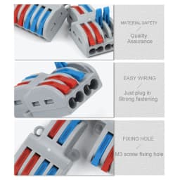 Quick Wire Connector Universal Electrical Cable Push-in Terminal Block Conductor Lever Crimp SPL 42/62/82 Butt Home Junction Box