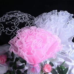 28cmx4yard Flower Wrapping Paper Gold Silver Pearl edge Wave Yarn Flower Packaging Lace Mesh Florist Handmade Bouquet Gift Decor