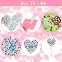 1 Acrylic Double-sided Super Flash Crystal Diamond Painting Captures Scenery Sun Moon Heart Tree Pattern DIY Wind Chimes