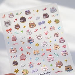 1pcs 5D Egypt Cat Nail Art Kawaii Stickers Bronzing Cartoon Cat Design Self Adhesive Manicure Decals Decoration Accessories DIY