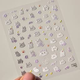 1pcs 5D Egypt Cat Nail Art Kawaii Stickers Bronzing Cartoon Cat Design Self Adhesive Manicure Decals Decoration Accessories DIY
