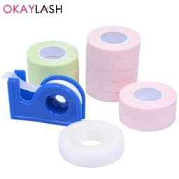 OKAYLASH 4Pcs/lot Eyelash Extension Tape Breathable Medical Non-woven Adhesive Tape Eyelash Patch Tapes Cutter Cutting Tool