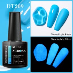 MEET ACROSS 7ml Rose Red Fluorescent Gel Nail Polish Neon Sparky Semi Permanent Soak Off Nail Art UV LED Gel Varnish For Nails