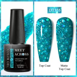 MEET ACROSS 7ml Rose Red Fluorescent Gel Nail Polish Neon Sparky Semi Permanent Soak Off Nail Art UV LED Gel Varnish For Nails