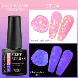 MEET ACROSS 7ml Rose Red Fluorescent Gel Nail Polish Neon Sparky Semi Permanent Soak Off Nail Art UV LED Gel Varnish For Nails