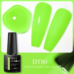 MEET ACROSS 7ml Rose Red Fluorescent Gel Nail Polish Neon Sparky Semi Permanent Soak Off Nail Art UV LED Gel Varnish For Nails