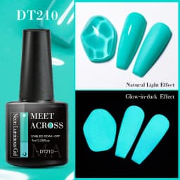 MEET ACROSS 7ml Rose Red Fluorescent Gel Nail Polish Neon Sparky Semi Permanent Soak Off Nail Art UV LED Gel Varnish For Nails