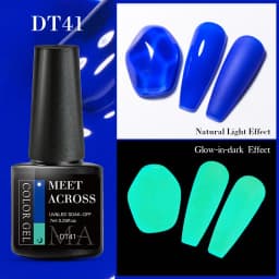 MEET ACROSS 7ml Rose Red Fluorescent Gel Nail Polish Neon Sparky Semi Permanent Soak Off Nail Art UV LED Gel Varnish For Nails