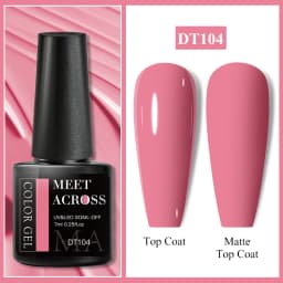 MEET ACROSS 7ml Rose Red Fluorescent Gel Nail Polish Neon Sparky Semi Permanent Soak Off Nail Art UV LED Gel Varnish For Nails