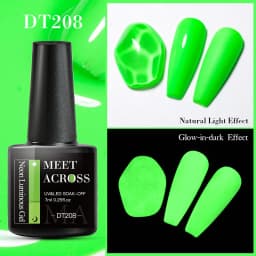 MEET ACROSS 7ml Rose Red Fluorescent Gel Nail Polish Neon Sparky Semi Permanent Soak Off Nail Art UV LED Gel Varnish For Nails