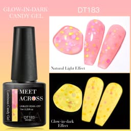 MEET ACROSS 7ml Rose Red Fluorescent Gel Nail Polish Neon Sparky Semi Permanent Soak Off Nail Art UV LED Gel Varnish For Nails