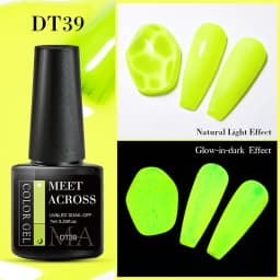 MEET ACROSS 7ml Rose Red Fluorescent Gel Nail Polish Neon Sparky Semi Permanent Soak Off Nail Art UV LED Gel Varnish For Nails
