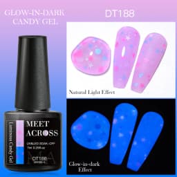 MEET ACROSS 7ml Rose Red Fluorescent Gel Nail Polish Neon Sparky Semi Permanent Soak Off Nail Art UV LED Gel Varnish For Nails