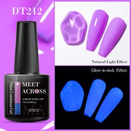 MEET ACROSS 7ml Rose Red Fluorescent Gel Nail Polish Neon Sparky Semi Permanent Soak Off Nail Art UV LED Gel Varnish For Nails