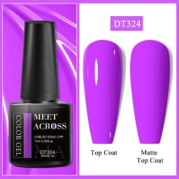 MEET ACROSS 7ml Rose Red Fluorescent Gel Nail Polish Neon Sparky Semi Permanent Soak Off Nail Art UV LED Gel Varnish For Nails