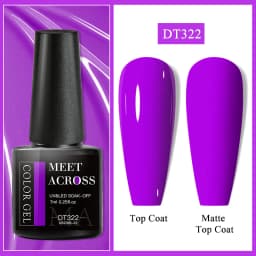 MEET ACROSS 7ml Rose Red Fluorescent Gel Nail Polish Neon Sparky Semi Permanent Soak Off Nail Art UV LED Gel Varnish For Nails